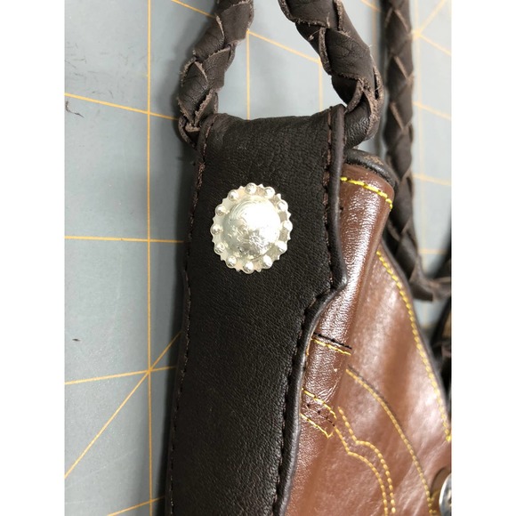 Cowgirl Montana Silversmiths Leather Cowgirl Boot Purse With FRINGE - Picture 8 of 10
